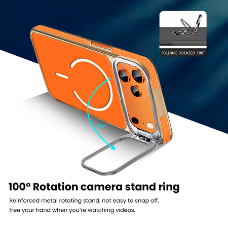 Entronix [Magnetic] Case Compatible with iPhone 17 Pro – Color Back w/ Camera Frame Stand & Rubber Edges - Entronix