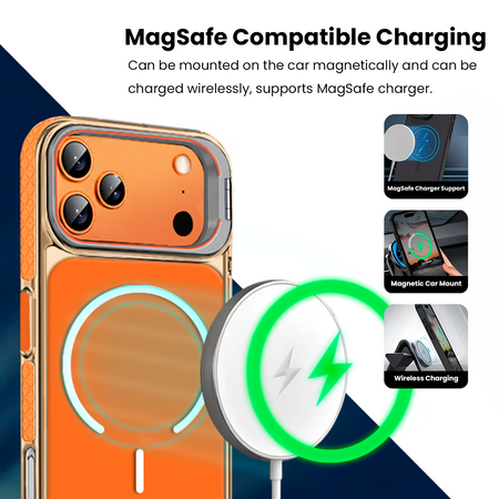 Entronix [Magnetic] Case Compatible with iPhone 17 Pro Max – Color Back w/ Camera Frame Stand & Rubber Edges - Entronix