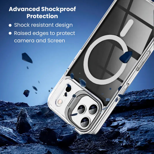 Entronix [Magnetic] Case Compatible with iPhone 17 Pro – [Glossy] Color Back with Camera Frame Stand - Entronix