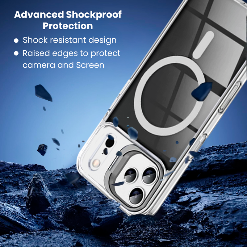 Entronix [Magnetic] Case Compatible with iPhone 17 Pro Max – [Glossy] Color Back with Camera Frame Stand - Entronix