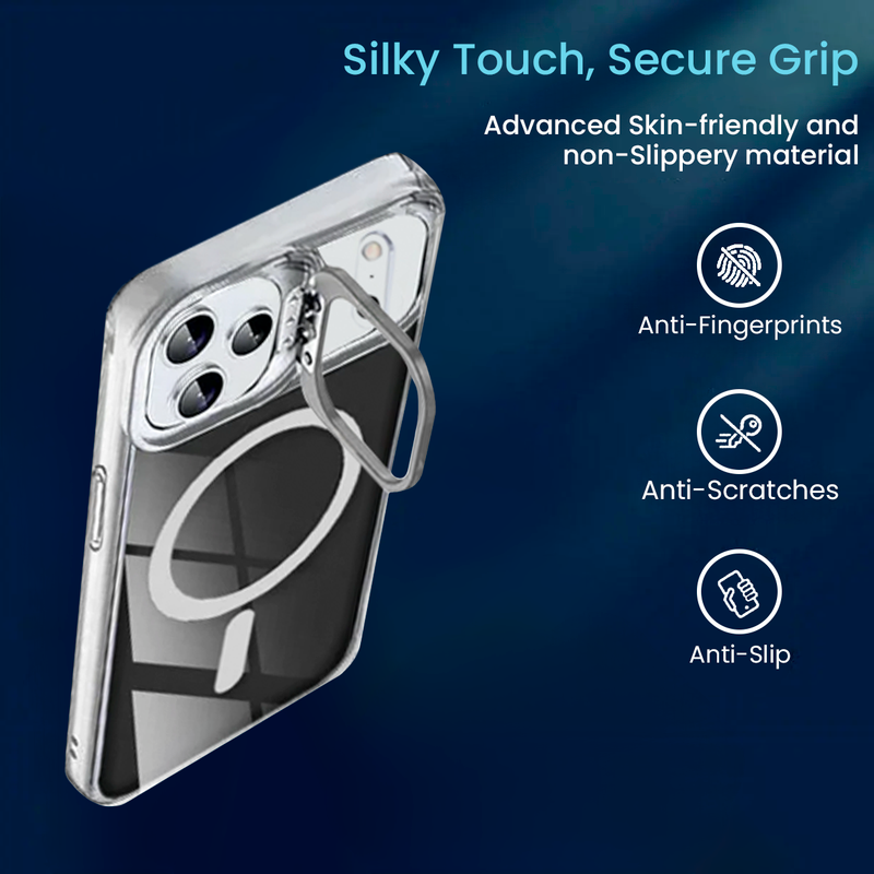 Entronix [Magnetic] Case Compatible with iPhone 17 Pro Max – [Glossy] Color Back with Camera Frame Stand - Entronix