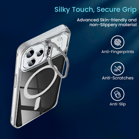 Entronix [Magnetic] Case Compatible with iPhone 17 Pro Max – [Glossy] Color Back with Camera Frame Stand - Entronix