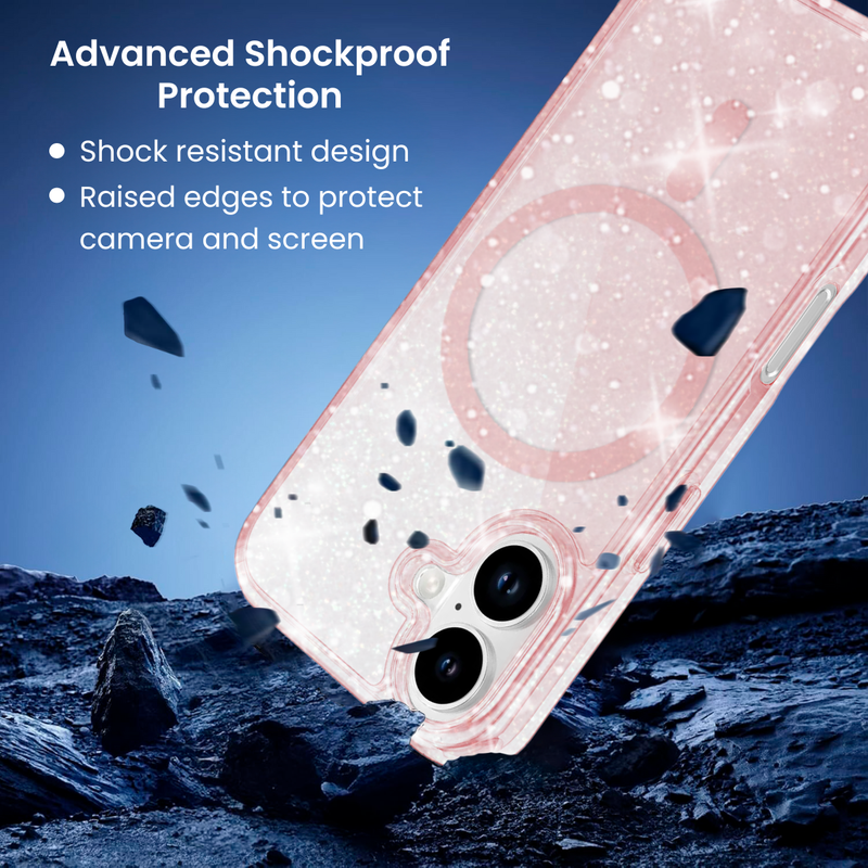 Entronix [Magnetic] Case Compatible with iPhone 17 - [Hard Back] Glitter Color