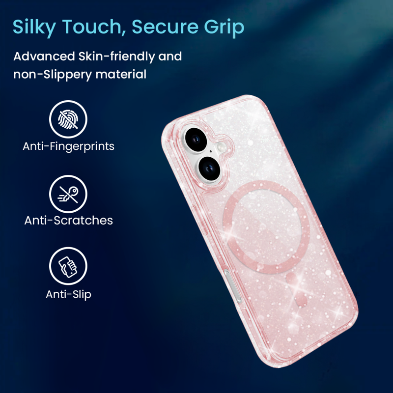 Entronix [Magnetic] Case Compatible with iPhone 17 - [Hard Back] Glitter Color