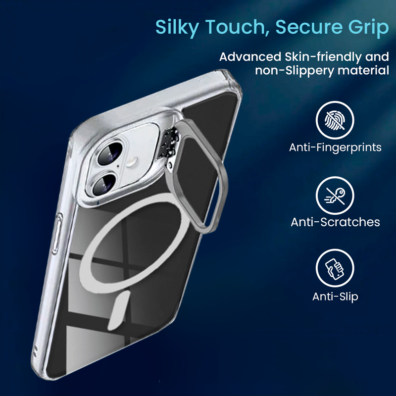 Entronix [Magnetic] Case Compatible with iPhone 17 Pro – [Glossy] Color Back with Camera Frame Stand