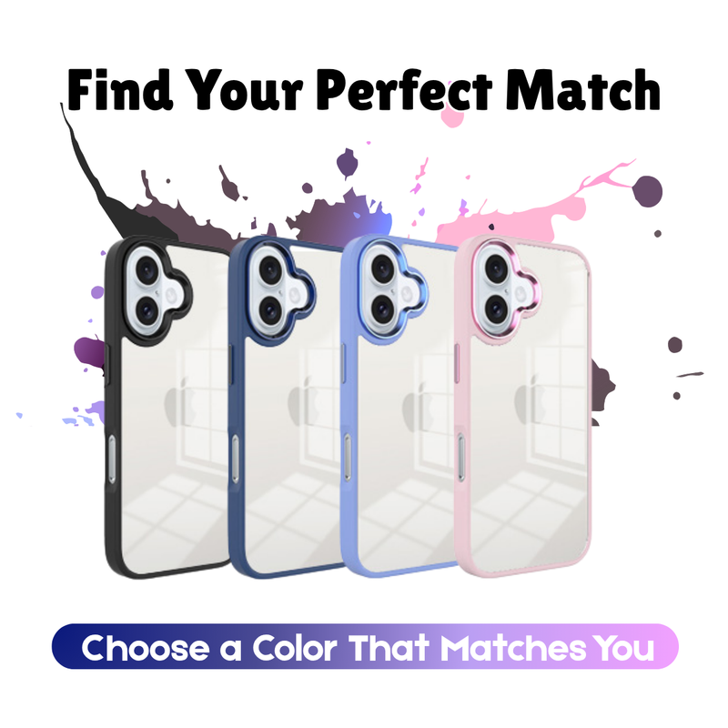 Entronix Case Compatible with iPhone 17 - [Clear Back] Impact Chrome Frame