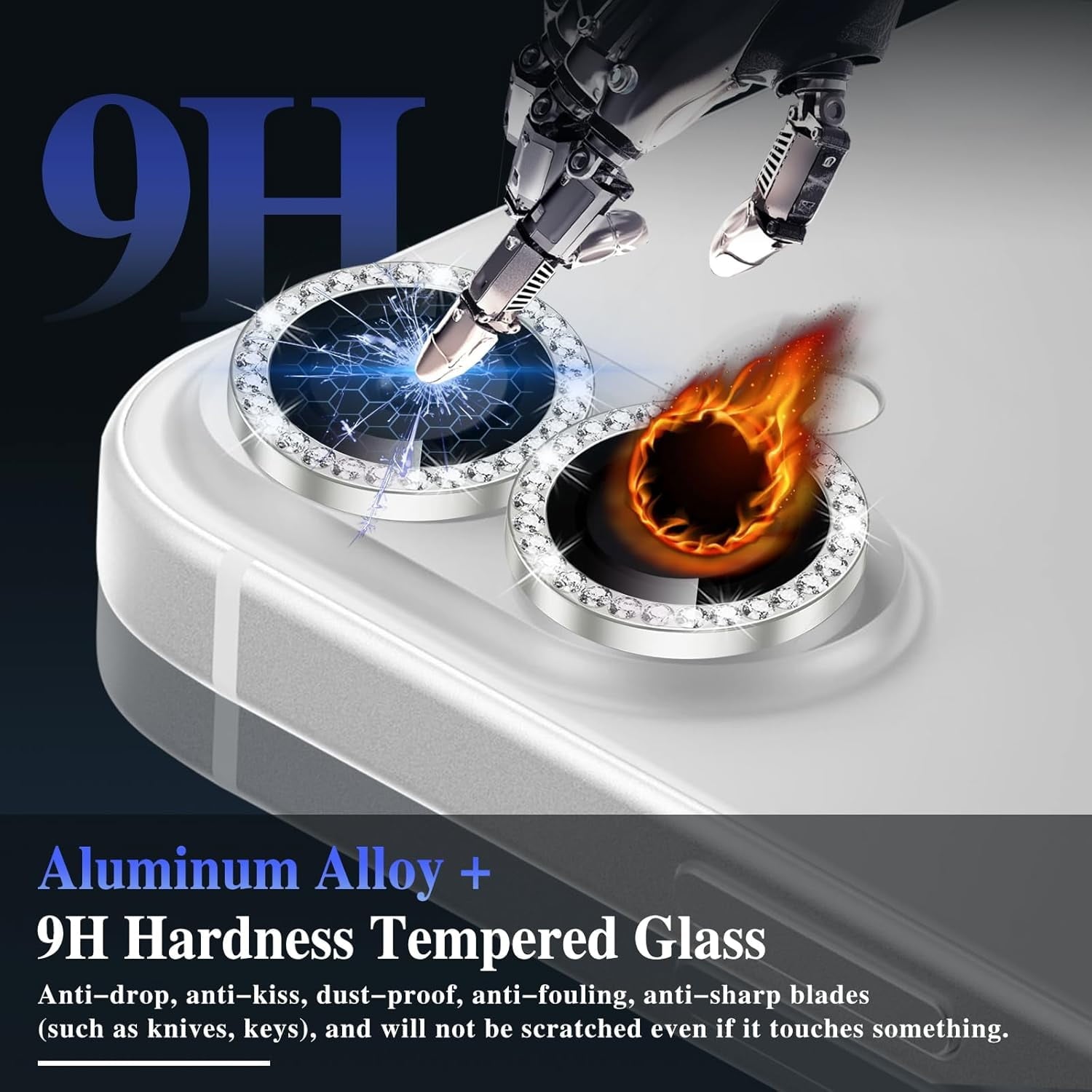 Entronix Camera Lens Protector Compatible with iPhone 17 - Luxury Diamond Metal Cover