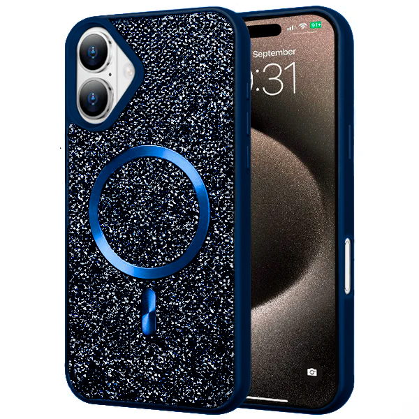 Entronix [Magnetic] Case Compatible with iPhone 17 - Rhinestone-Covered Back
