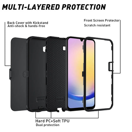 Entronix Bundle Compatible with Galaxy A16 - Heavy Duty Case & 2 Clear Screen Protectors - Entronix