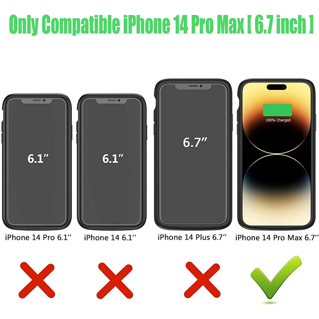 Entronix Case Compatible with iPhone 14 Pro Max - [7000mAh] Charging Powerbank Cover