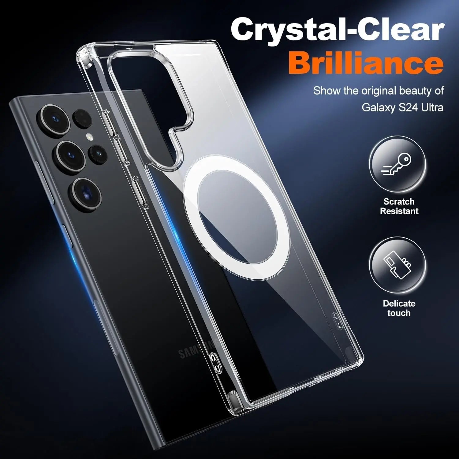Entronix [Magnetic] Case Compatible with Galaxy S25 Ultra - [Hard Back] Slim Clear - Entronix