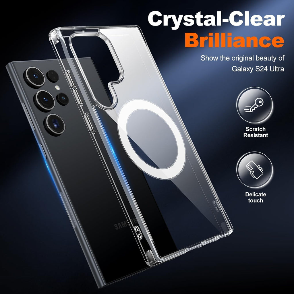 Entronix [Magnetic] Case Compatible with Galaxy S25 Ultra - [Hard Back] Slim Clear