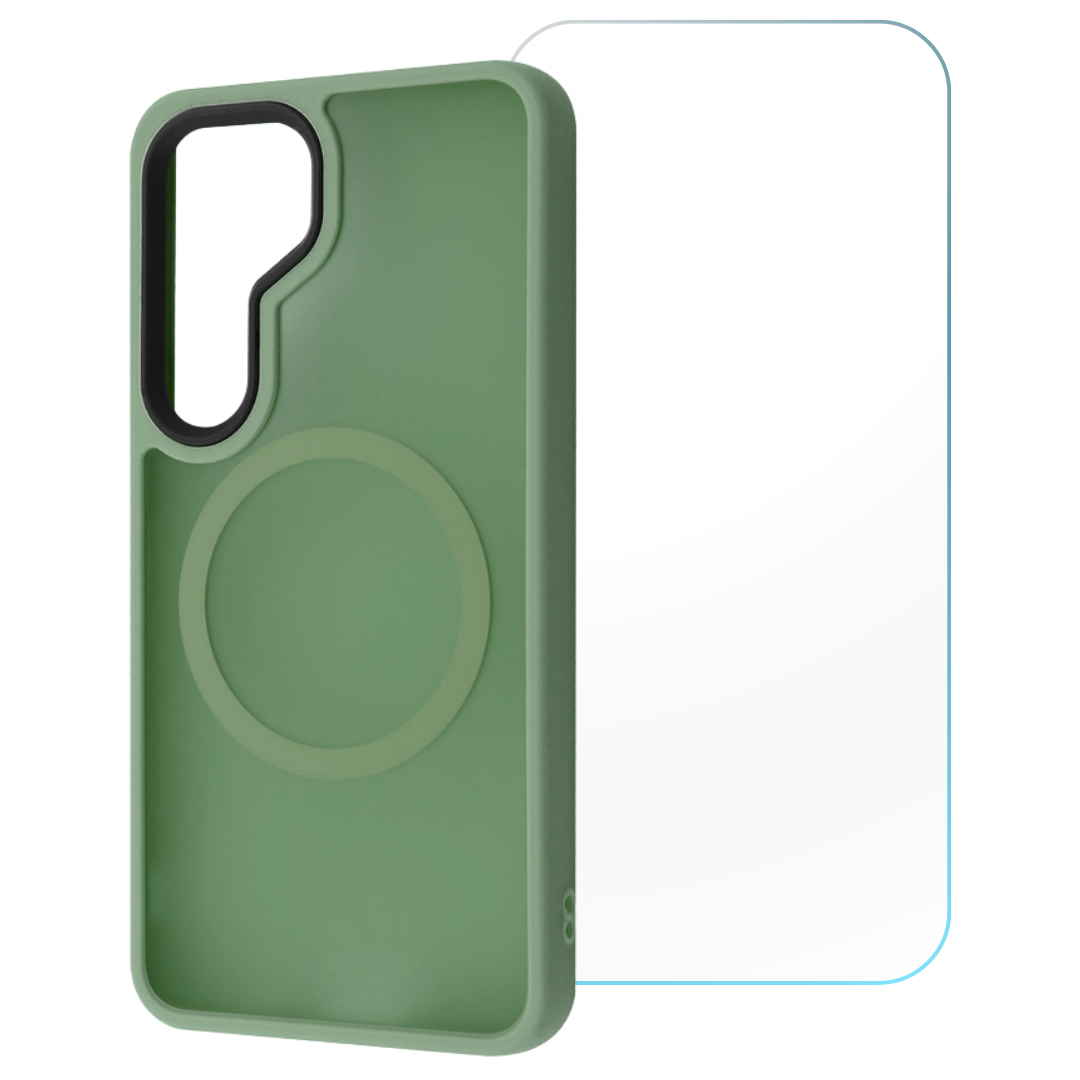 Entronix Bundle Compatible with Galaxy S25 Plus - [Magnetic] Translucent Matte Case & 1 Clear Screen Protector