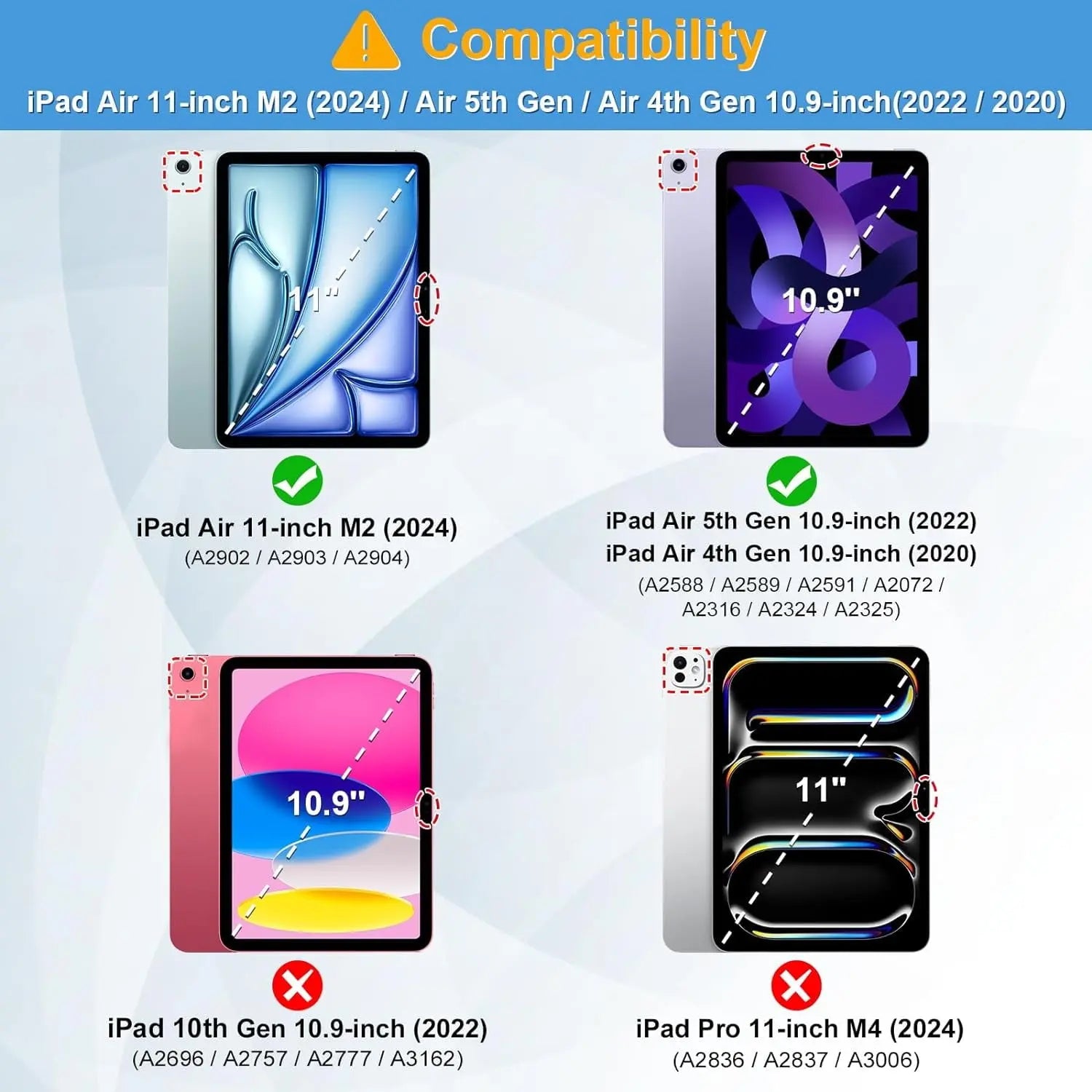 Entronix Case Compatible with iPad Air M2 11" (6th Gen, 2024) - Triple-Layer Heavy Duty Protection - Entronix