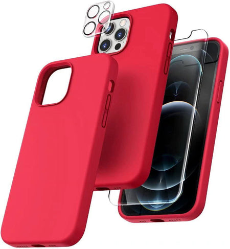 Entronix Apple iPhone 11 Pro Max 3-in-1 Bundle - Liquid Silicone Case, 1 Clear Screen Protector & 1 Camera Lens Protector, - Entro Retail