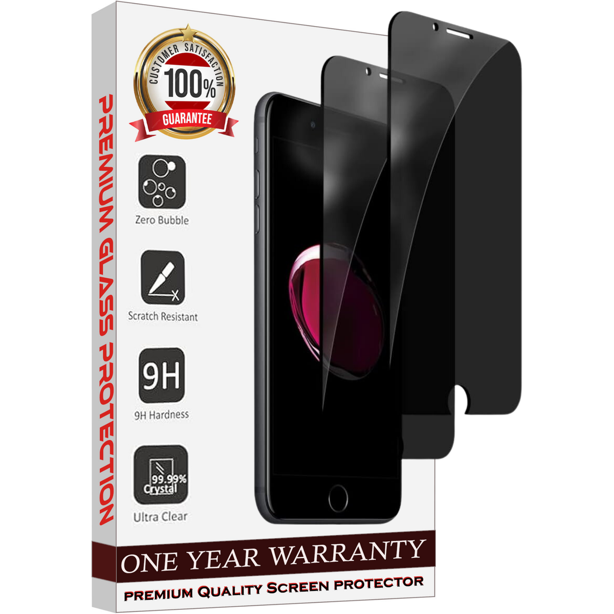 Entronix Anti-Spy Privacy Screen Protector Compatible with iPhone 8 Plus/7 Plus - 2-Piece Combo - Entronix