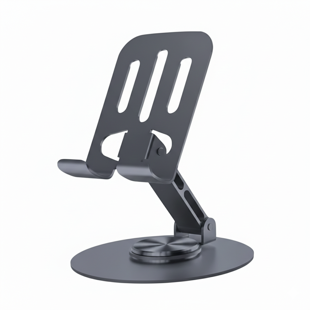 Entronix Adjustable Desktop Phone Stand - Metal Table Phone Holder - Entronix