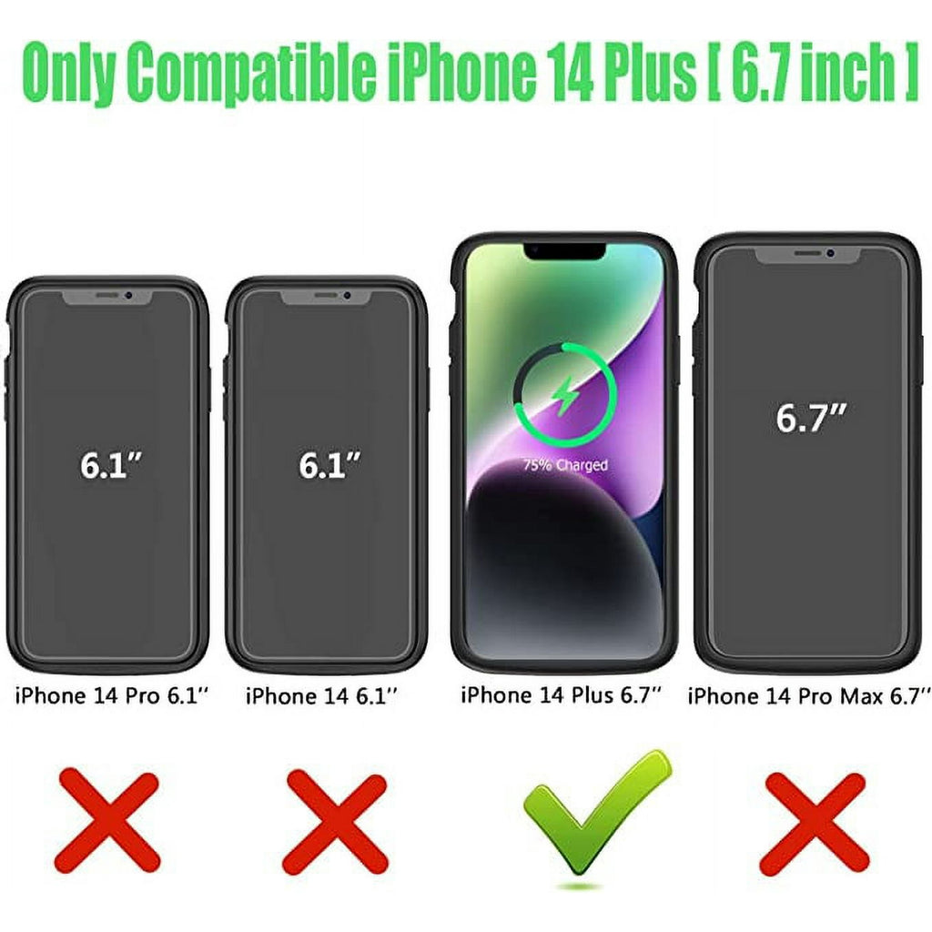 Entronix Case Compatible with iPhone 14 Plus - [7000mAh] Charging Powerbank Cover