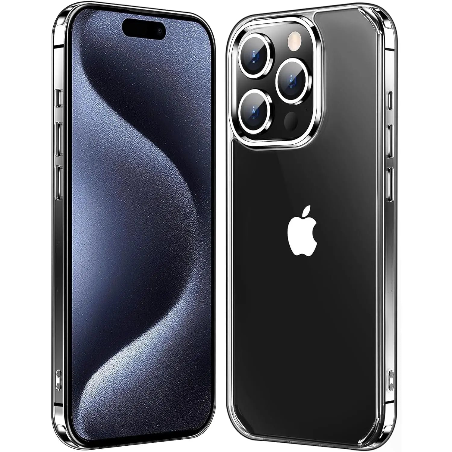 Entronix Case Transparent Case for Apple iPhone 15 Pro Clear Case, [ Resistant] Hard Back Cover Soft Silicone, Shockproof Slim Case - Entro Retail