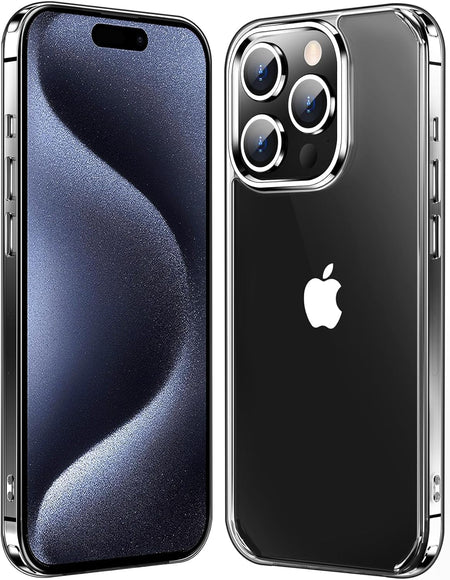 Entronix Case Transparent Case for Apple iPhone 15 Pro Clear Case, [ Resistant] Hard Back Cover Soft Silicone, Shockproof Slim Case - Entro Retail