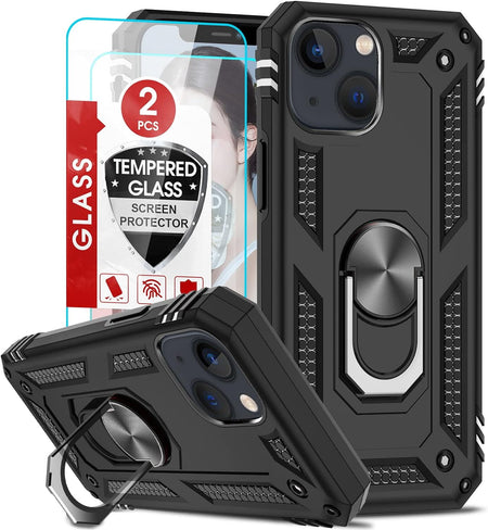 Entronix Apple iPhone 13 Mini Case - Guard Ring Holder & 2 Clear Screen Protectors - Entro Retail