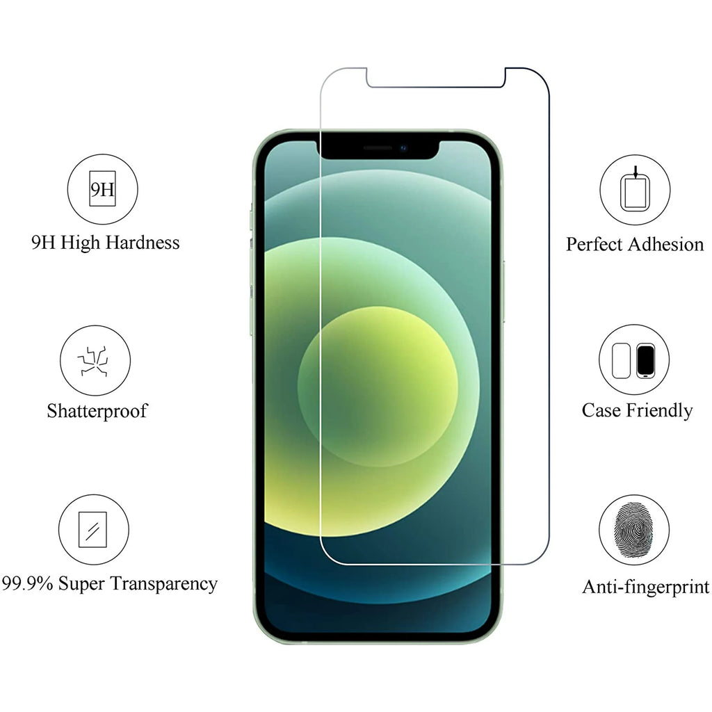 Entronix Case Clear Tempered Glass Screen Protector for Apple iPhone 13 Mini, Camera Lens with Shatter Resistant Glass, 3-Pack - Entro Retail