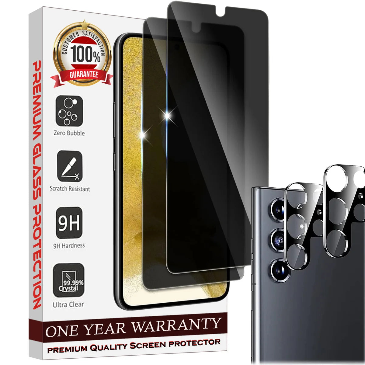 Entronix Samsung Galaxy S25 Ultra Privacy Screen Protector & Camera Lens Protector - 4 Piece Combo - Entronix