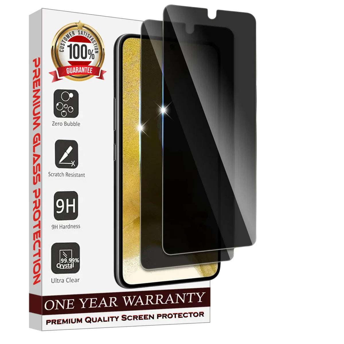 Entronix Anti-Spy Privacy Screen Protector Compatible with Galaxy S25 - 2-Piece Combo - Entronix