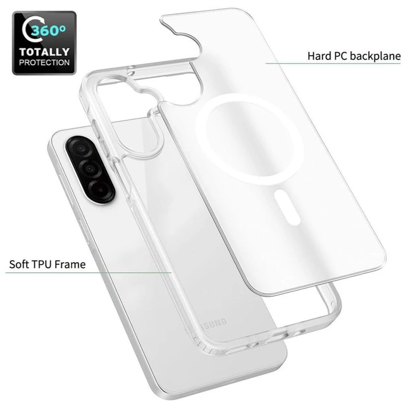 Entronix [Magnetic] Case Compatible with Galaxy A26 - [Hard Back] Clear Cover - Entronix