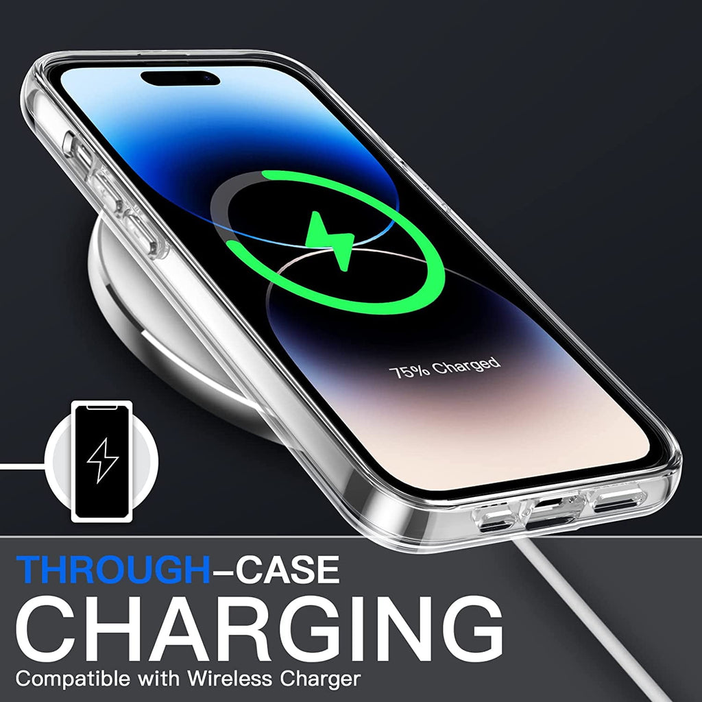 Entronix Bundle Compatible with iPhone 15 Pro - [Magnetic] Clear Case, 2 Clear Screen Protectors & 2 Camera Lens Protectors