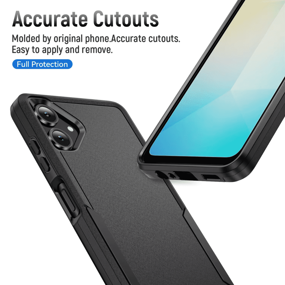 Entronix Bundle Compatible with Galaxy A06 - Soft-Touch Dual-Layer Case & 2 Clear Screen Protectors