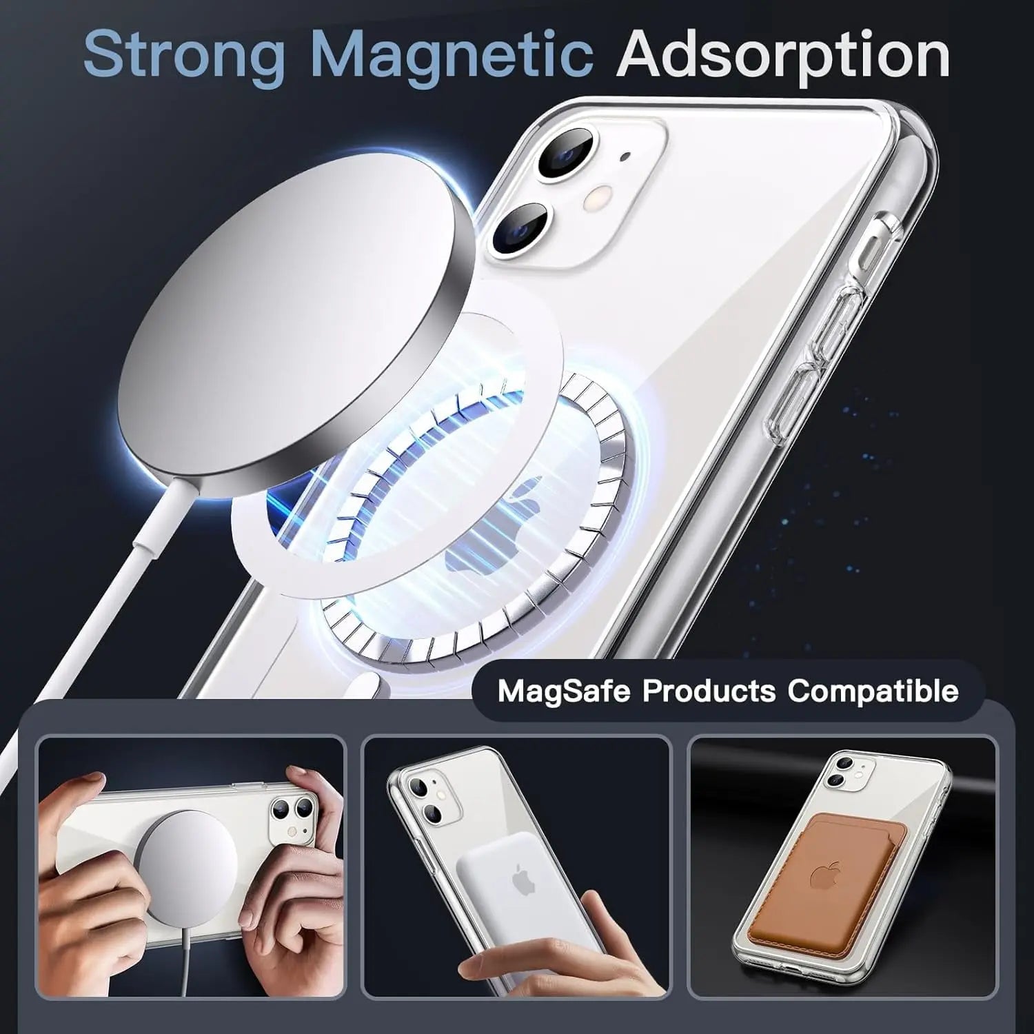 Entronix [Magnetic] Case Compatible with iPhone 11 - [Clear] Triple-Layer Heavy Duty Protection - Entronix