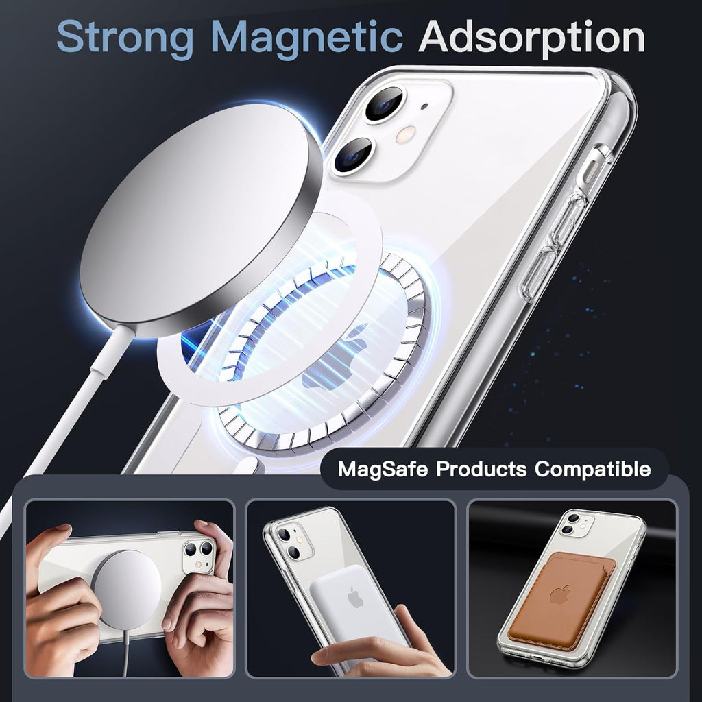 Entronix [Magnetic] Case Compatible with iPhone 11 - [Clear] Triple-Layer Heavy Duty Protection