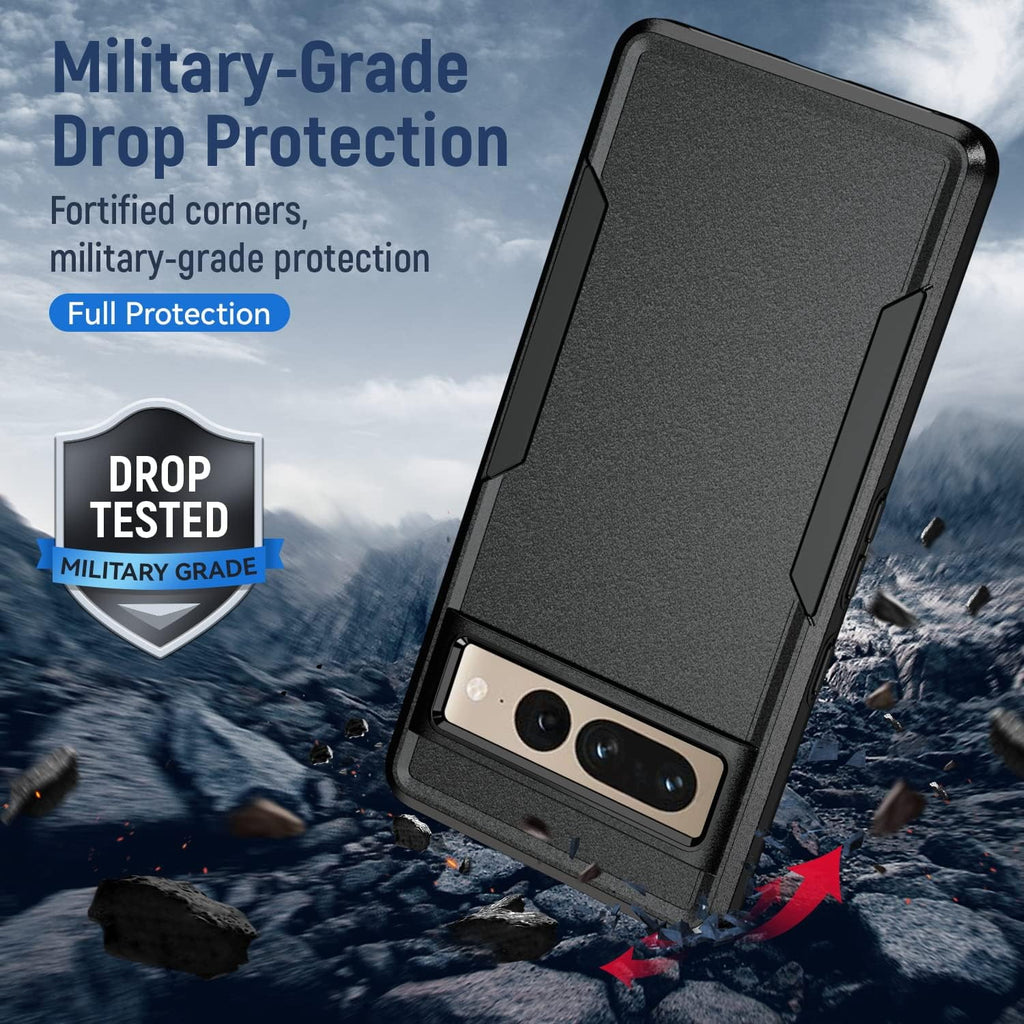 Entronix Bundle Compatible with Pixel 8 - Soft-Touch Dual-Layer Case, 1 Clear Screen Protector & 1 Camera Lens Protector