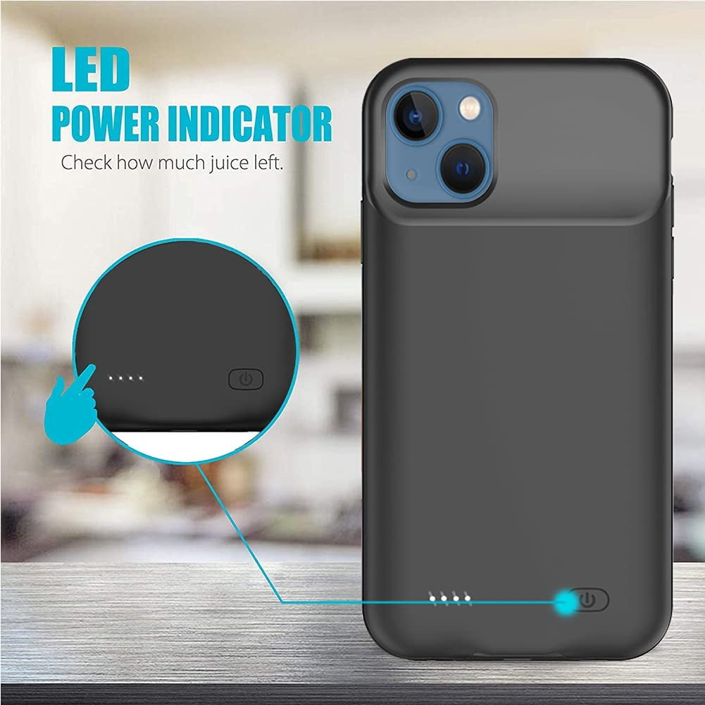 Entronix Case Compatible with iPhone 13 - [6000mAh] Charging Powerbank Cover