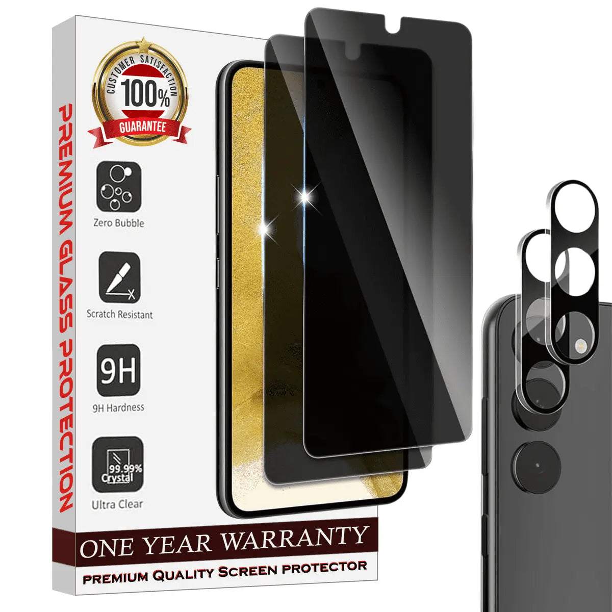 Entronix Case Privacy Screen Protector for Samsung Galaxy S23 Plus with Camera Lens [2+2], Anti-Spy Tempered Film - Entro Retail