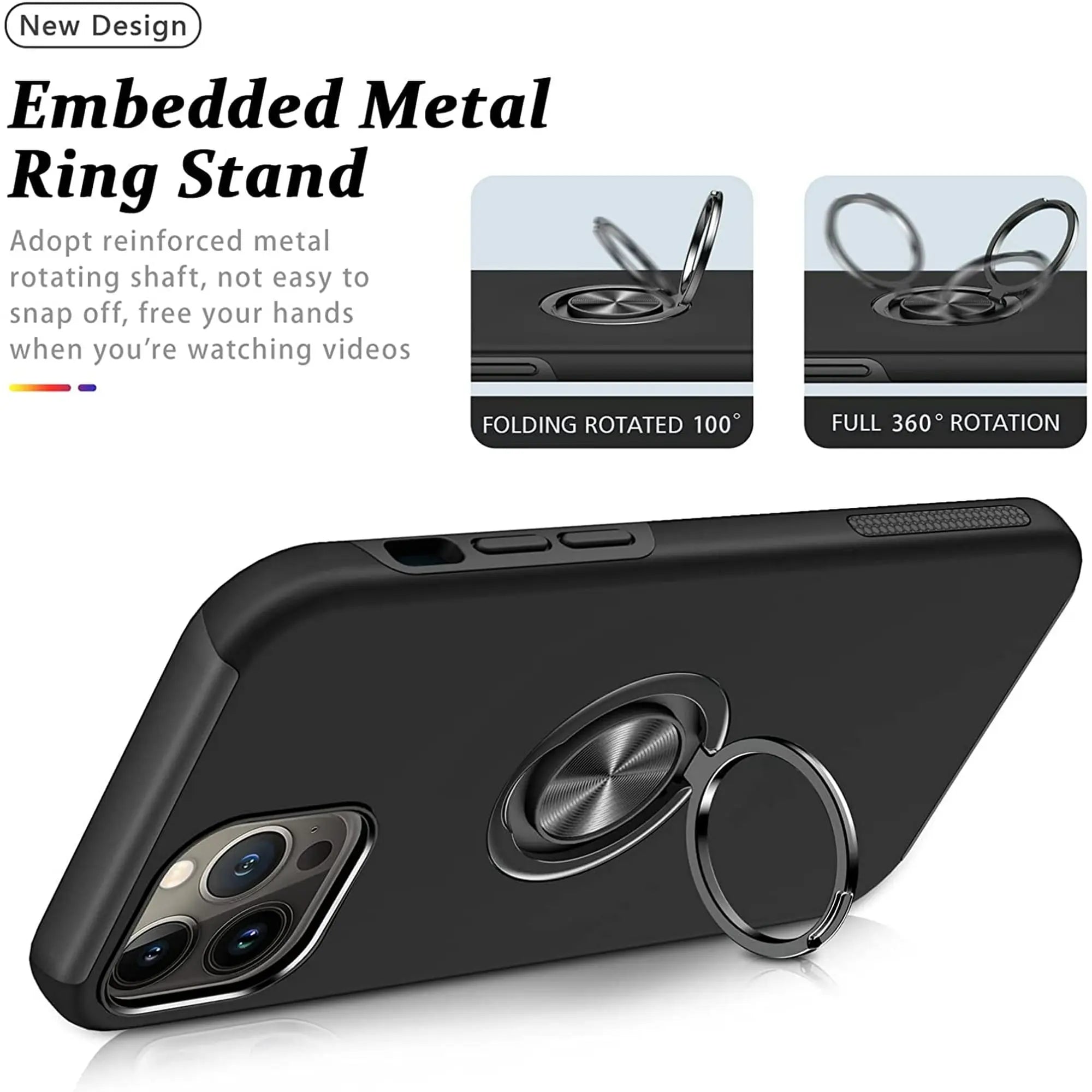 Entronix Apple iPhone 15/14/13 Case - 360º Circular Ring Holder, - Entronix
