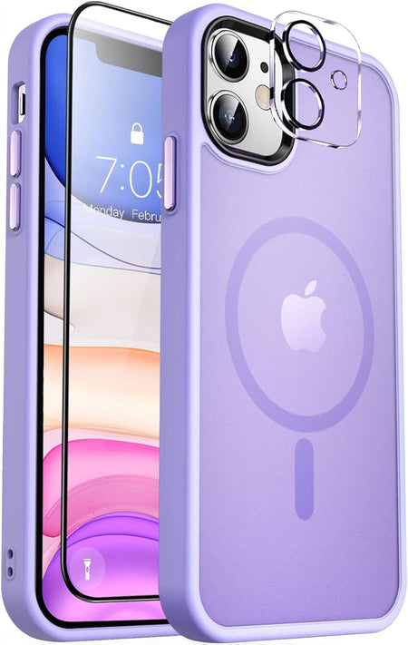 Entronix Apple iPhone 11 3-in-1 Bundle - [Magnetic] Translucent Matte Case, 1 Clear Screen Protector & 1 Camera Lens Protector, - Entro Retail