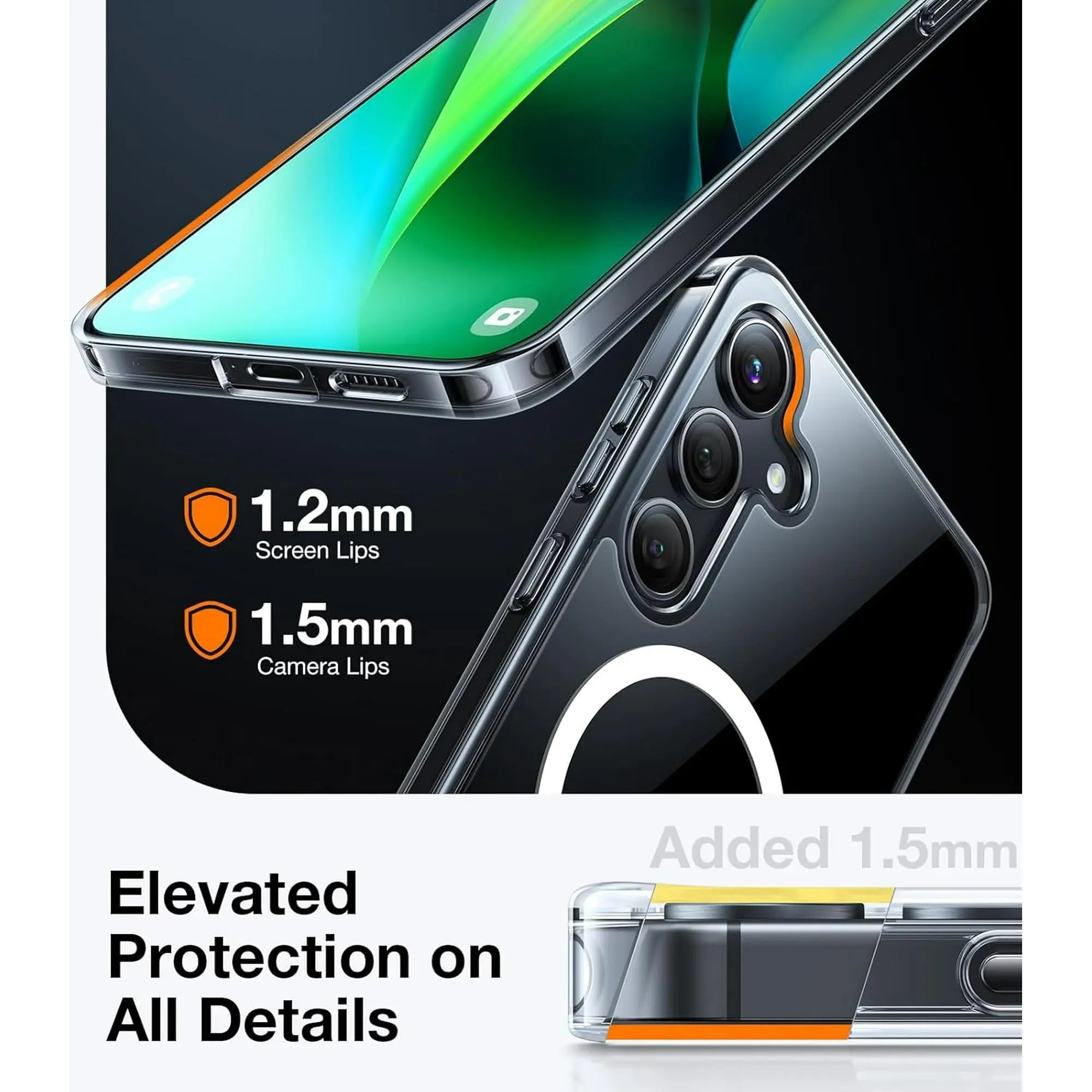 Entronix [Magnetic] Case Compatible with Galaxy S25 FE - [Hard Back] Slim Clear - Entronix
