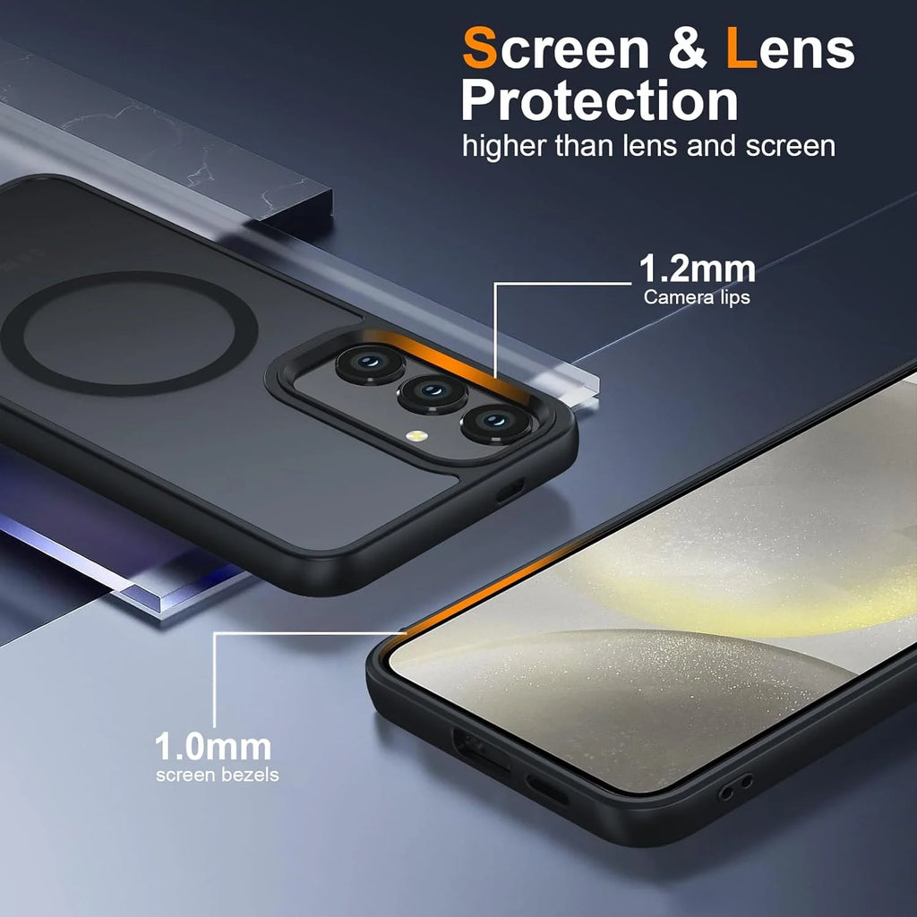 Entronix Case Compatible with Magsafe for Samsung Galaxy S24 Ultra Magnetic Case, Heavy Duty Slim Dual Layer Shockproof Cover - Entro Retail