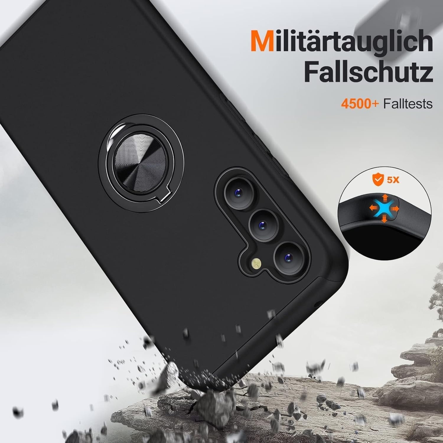 Entronix Samsung Galaxy A16 Case - 360º Circular Ring Holder, - Entronix