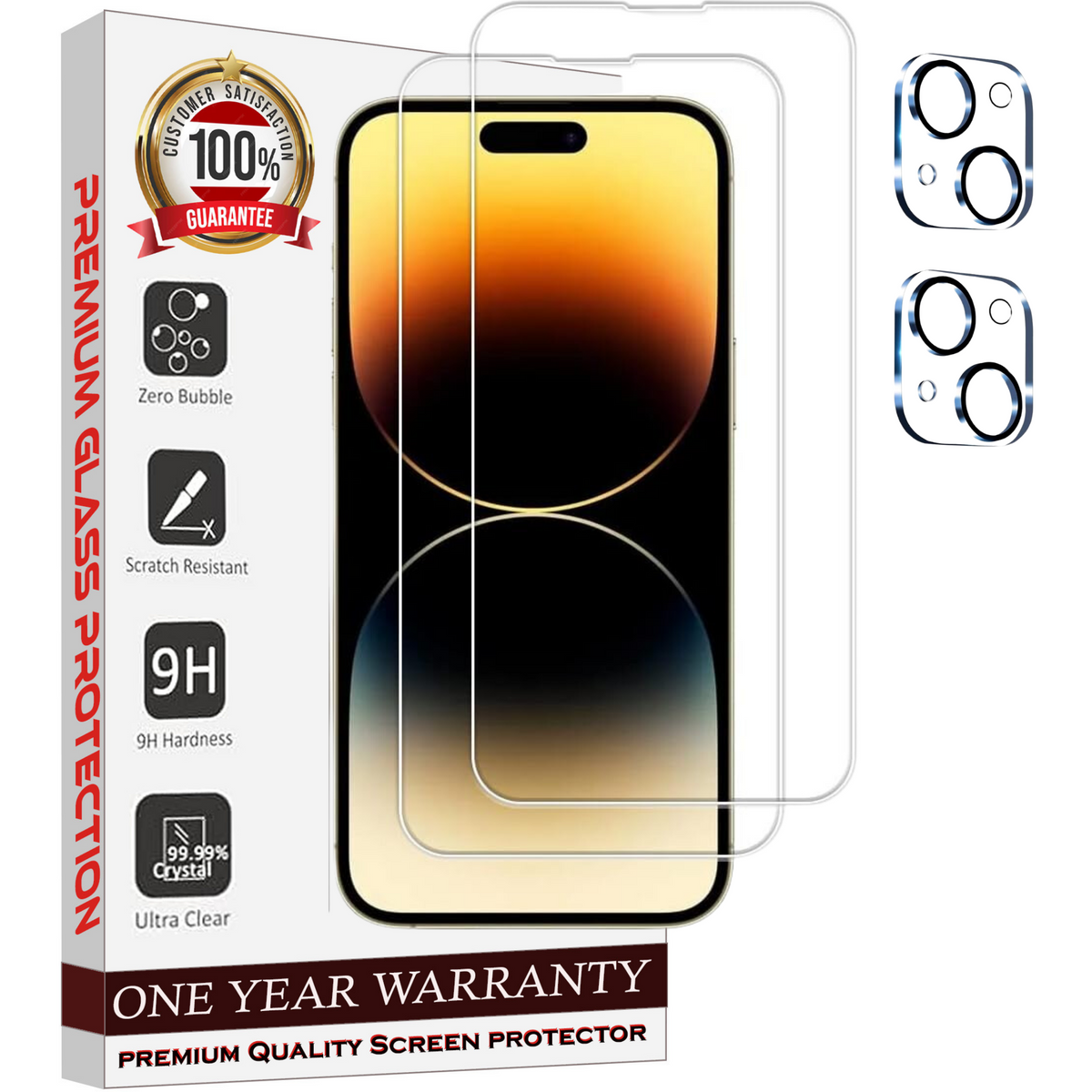 Entronix Case Screen Protector Bundle with Camera Cover Designed for Apple iPhone 15 Plus Clear Built Anti Scratch, Bubble Free Easy Install,2 PACK - Entro Retail