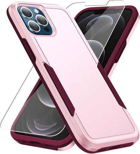 Entronix Heavy Duty Case Designed for Apple iPhone 13 Pro with 1Pc Tempered Glass Screen Protector, Shockproof Dropproof Anti-Scratch Cover - Entro Retail