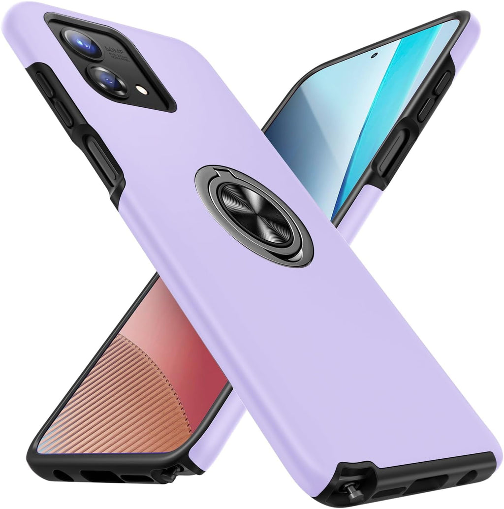 Entronix Case Designed for Motorola G Play 2024 Heavy Duty Case with Built-in Kickstand, Dual Layer Protection Rotating Holder Ring, Sturdy Case - Entro Retail