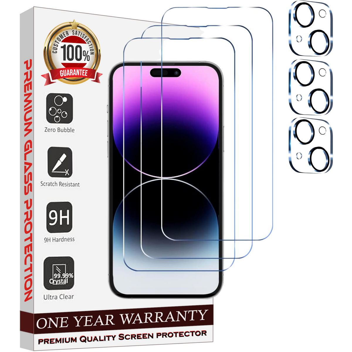 Entronix Case Screen Protector Bundle with Camera Cover Designed for Apple iPhone 15 Plus Clear Built Anti Scratch, Bubble Free Easy Install, 3 PACK - Entro Retail