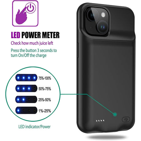 Entronix Apple iPhone 15 Plus Case - 7000mAh Battery Charger - Entronix