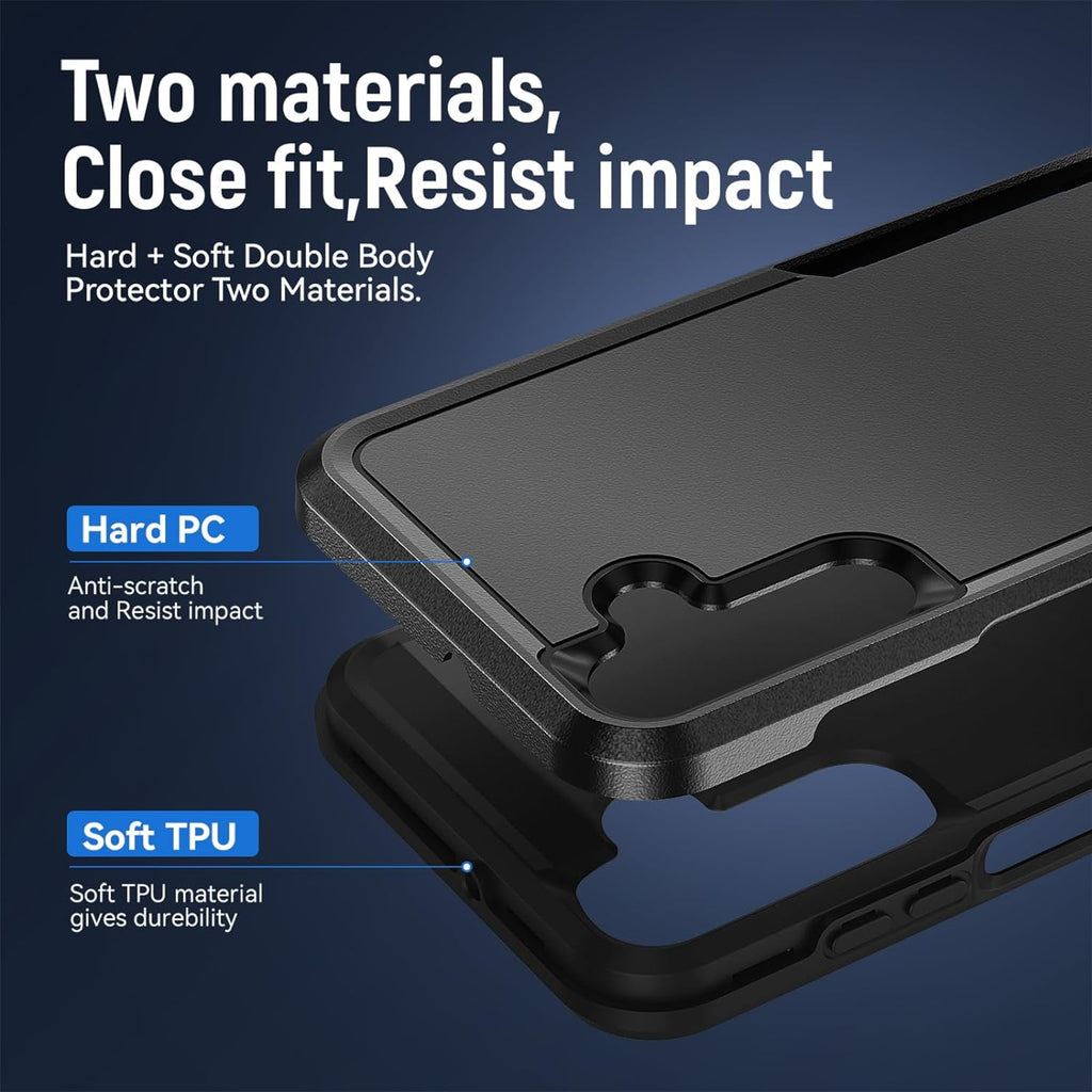 Entronix Bundle Compatible with Galaxy A16 - Soft-Touch Dual-Layer Case & 2 Clear Screen Protectors