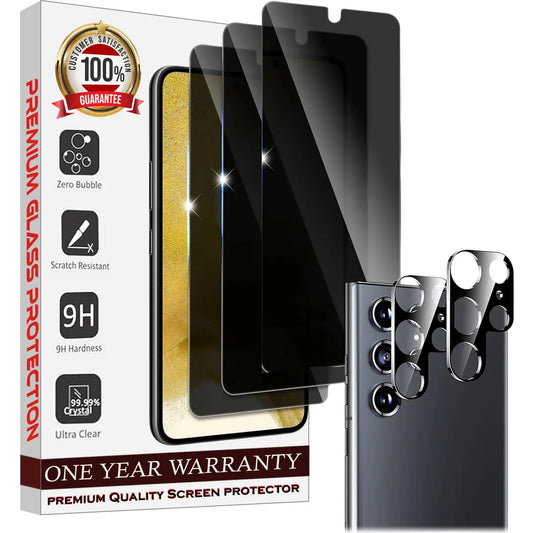 Entronix Case Privacy Screen Protector for Samsung Galaxy S24 Ultra with Camera Lens [3+2], Anti-Spy Tempered Film - Entro Retail
