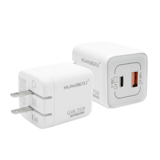 Entronix 35W Dual USB Wall Charger with USB-C - 2-Pack for iPhone, Android, and Tablets - Entronix
