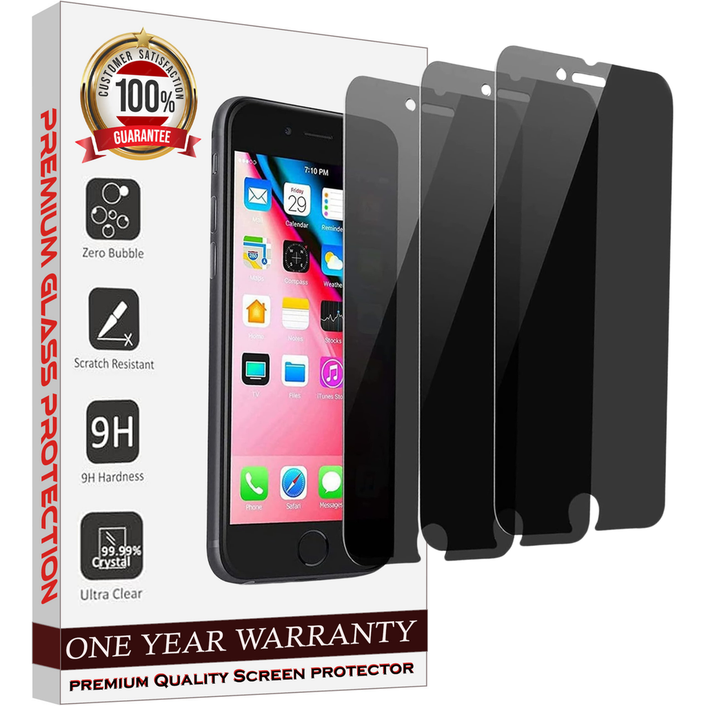 Entronix Anti-Spy Privacy Screen Protector Compatible with iPhone 8 Plus/7 Plus - 3-Piece Combo